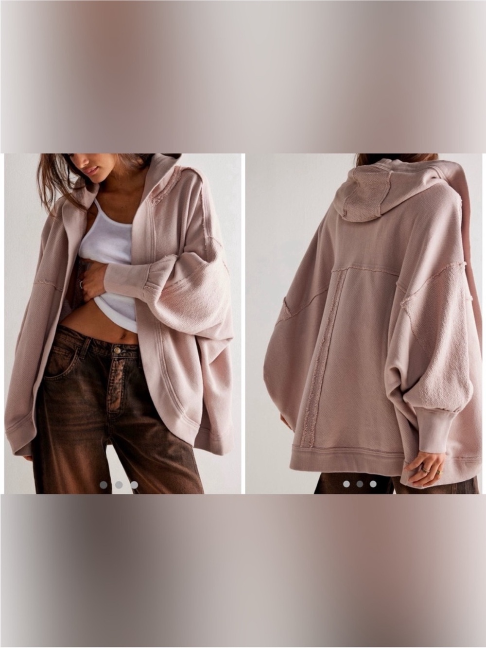 NWOT Free People We The Free Forever Yours Cardi - winter bloom pink- Medium *IR